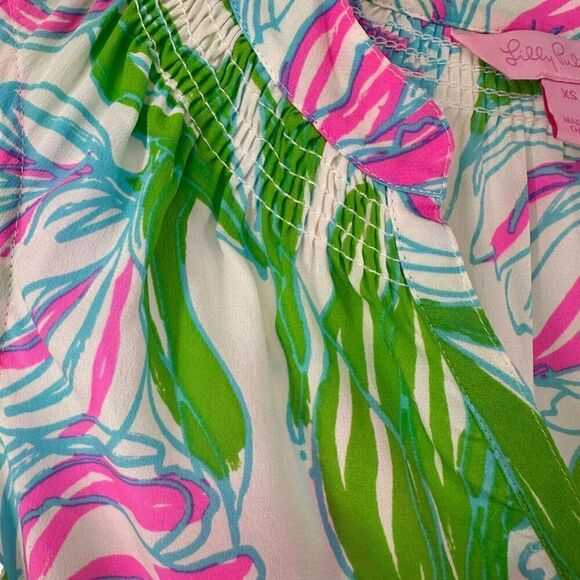 Lilly Pulitzer Silk Top Houston Ring The Bellboy Size XS Tulip Preppy Sleeveless - Picture 9 of 11
